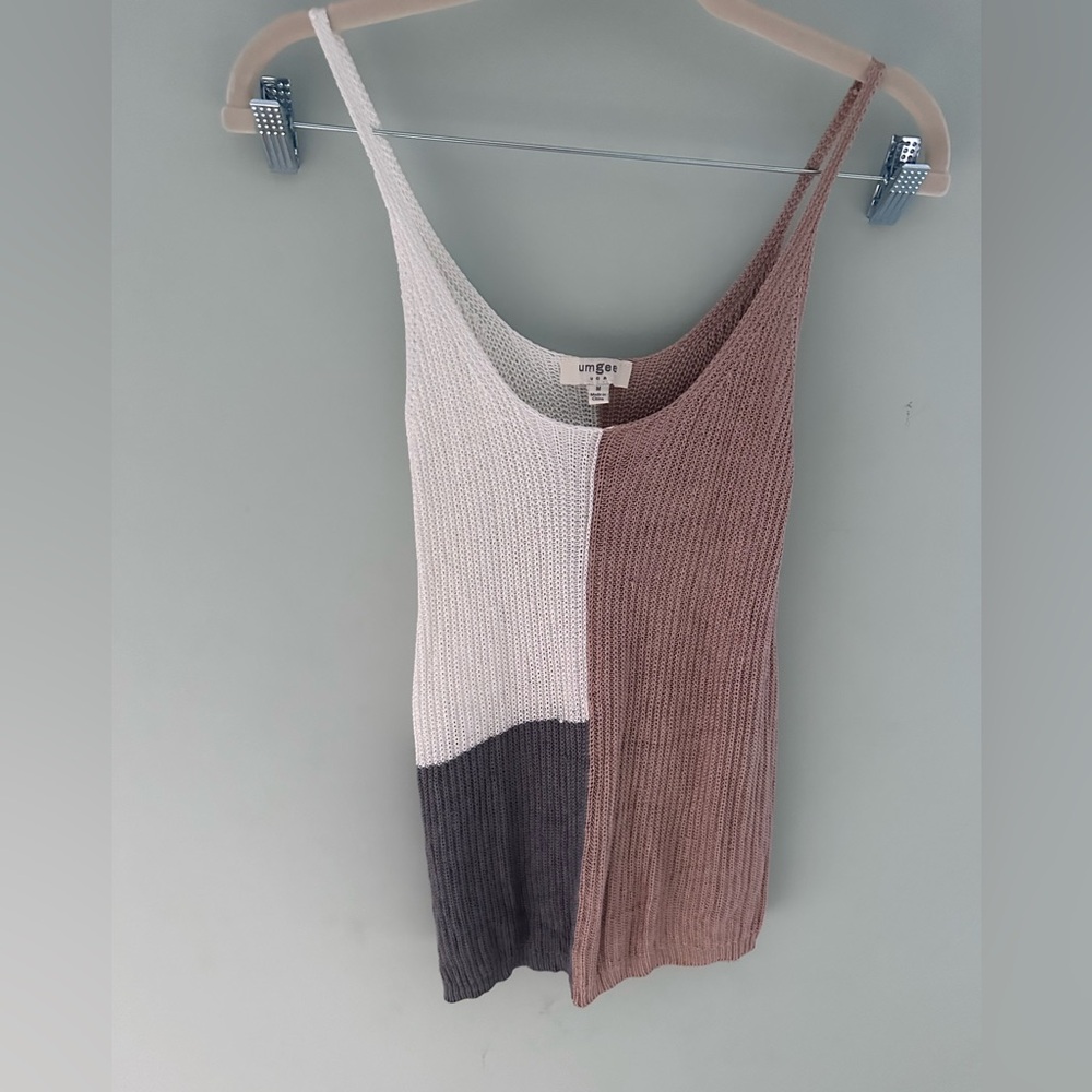 Knit color block tank. Size medium
